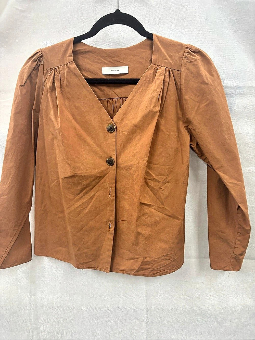 Bounce Brown Button Front Blouse